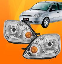Farol Fiesta Hatch Sedan 2003 2004 2005 2006 2007 Lado direito (passageiro) Farol Fiesta Hatch Sedan 2003 2004 2005 2006 2007 Lado direito (passageiro)