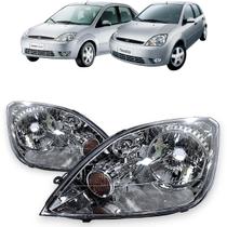Farol ford fiesta 2003 2004 2005 2006 2007 esquerdo cromado Farol ford fiesta 2003 2004 2005 2006 2007 esquerdo cromado