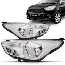 Farol Ford Ka 2015 2016 2017 Máscara Cromada Farol Ford Ka 2015 2016 2017 Máscara Cromada