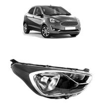 Farol Ford Ka 2019 2020 2021 2022 Preto Friso Cromado Lado Direito