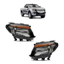 Farol Ford Ranger 2012 2013 2014 2015 2016 Mascara Negra Par