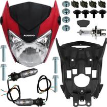 Farol frente completo carenagem carcaça painel CG160 Titan 2016 a 2021 com lâmpada adesivo parafusos pisca led