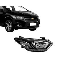 Farol GM Onix 2017 a 2022 Mascara Negra Friso Cromado Led Direito Farol GM Onix 2017 a 2022 Mascara Negra Friso Cromado Led Direito