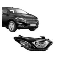 Farol GM Onix 2017 a 2022 Mascara Negra Friso Preto Led Direito