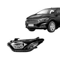 Farol GM Onix 2017 a 2022 Mascara Negra Friso Preto Led Esquerdo