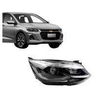 Farol GM Onix Plus 2020 a 2024 Mascara Negra com Led com Projetor Direito