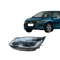Farol GM Onix Plus 2020 a 2024 Mascara negra com Led com Projetor Esquerdo
