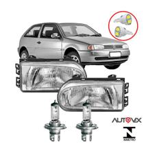 Farol gol g2 1995 - 1999 masc crom com lâmpadas halógenas pl