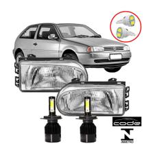 Farol gol g2 1995 até 2000 masc cromado super led tech-one p