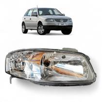 Farol Gol G4 Mascara Cromada Foco Simples Monoparab Direito