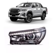 Farol Hilux Pick Up 2016 a 2020 Elétrico Com Led e Motor Farol Hilux Pick Up 2016 a 2020 Elétrico Com Led e Motor