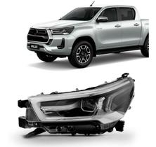 Farol Hilux Srv 2021 2022 C/ Led Aro Cinza