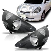 Farol Honda Fit 2003 2004 2005 2006 2007 Mascara Negra