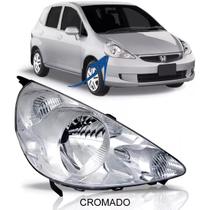 Farol Honda Fit Cromado 2003 2004 2005 06 2007 2008 Direito