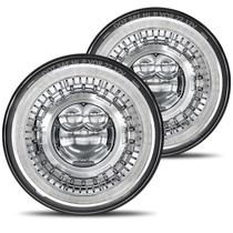 Farol HWSTAR Redondo LED Halo DRL Sinal de Direção 7" Farol HWSTAR Redondo LED Halo DRL Sinal de Direção 7"