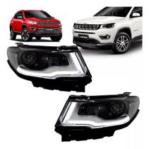 Farol Jeep Compass 2017 2018 2019 2020 2021 Com Led Farol Jeep Compass 2017 2018 2019 2020 2021 Com Led
