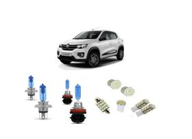 Farol Kwid 2017 2018 2019 Kit Lâmpadas Leds Super Brancas