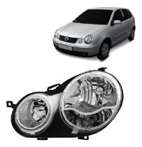 Farol Lado Esquerdo Cromado Polo 2002 2003 2004 2005 2006
