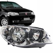 Farol Lado Esquerdo Foco Duplo Máscara Cromada Canhão Preto Palio Siena Strada Palio Weekend Todos G3 2003 até 2016