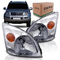 Farol Land Cruiser Prado 2005 2006 2007 2008 2009 Cromado Farol Land Cruiser Prado 2005 2006 2007 2008 2009 Cromado
