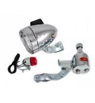 Farol Lanterna Bike Retro Redondo (dinamo+lant) 12vx6w Cromado