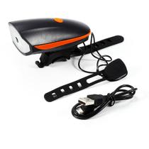 Farol Lanterna com Pisca de Alerta em LED com Buzina para Bike (Bicicleta) Carregamento USB - 7588 Farol Lanterna com Pisca de Alerta em LED com Buzina para Bike (Bicicleta) Carregamento USB - 7588