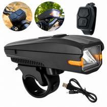 Farol Lanterna Dianteira LED Branco e Buzina forte Para Bicicleta Bike Controle sem fio Envio Rápido