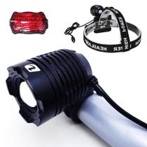 Farol Lanterna Para bike Cabeça Foco Zoom Ajustável Recarregável USB DY8326