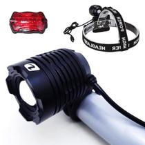 Farol Lanterna Para bike Cabeça Foco Zoom Ajustável Recarregável USB DY8326 - YBF