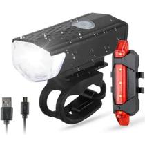 Farol Lanterna Para Bike Iluminação Noturna Recarregável USB