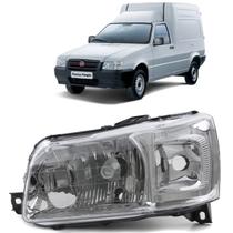 Farol Le Fiorino Uno Mille Way Economy Furgao 2004 Ate 2013 Mascara Metalizada Lente Policarbonato Usa H4