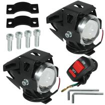 Farol led auxiliar milha estrobo estroboscopico com botão universal 3 estágios 5w Angel eyes U5