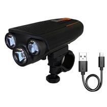 Farol LED Bike Recarregável USB 400 LUMENS C/ Sensor Luz e Indicador de Bateria