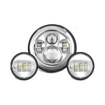 Farol LED De 7 Polegadas E Suporte De Montagem Para Luzes De Neblina De 4,5 Polegadas Para Harley