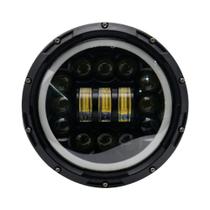 Farol LED De 7 Polegadas Para Motocicleta Com DRL E Olhos De Anjo Para Harley, Honda, Yamaha, Jeep,