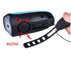 Farol Led De Bike Recarregável Usb Com Buzina 140db Ip65 - 2644 Farol Led De Bike Recarregável Usb Com Buzina 140db Ip65 - 2644