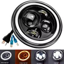Farol Led Harley Davidson Jeep 7' Polegadas C/ Seta Faixa branca inteira Farol Led Harley Davidson Jeep 7' Polegadas C/ Seta Faixa branca inteira