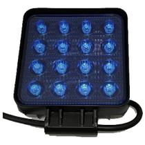 Farol Led Quadrado 16 Leds 48w Azul Farol Led Quadrado 16 Leds 48w Azul
