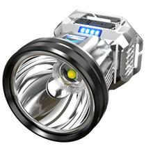 Farol LED recarregável 1200mAh, bateria 13x8x7cm, prata