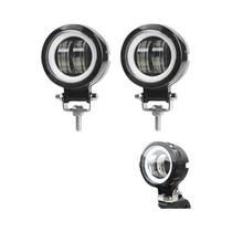 Farol LED Redondo De 3 Polegadas À Prova d'Água 20W Com Luzes Angel Eyes 6500K Para Motocicleta