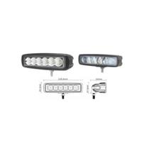 Farol Led Retangular 16Cm Bivolt 18W Ip67 6000K Inox 30000 Horas Vida Util Luz Branco