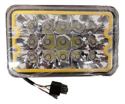 Farol Led Retangular 45w Fio Caminhão Jeep 4x4