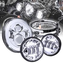 Farol LED TRUE MODS de 7 polegadas para suporte Harley Davidson +