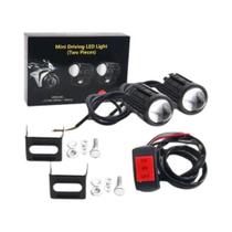 Farol LED Universal Para Motocicleta Com Lente Projetora De Duas Cores, Luz De Neblina E Lâmpada Farol LED Universal Para Motocicleta Com Lente Projetora De Duas Cores, Luz De Neblina E Lâmpada
