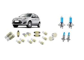 Farol + Leds Ford Fiesta 2007 A 2013 Kit 20 Lampadas Brancas