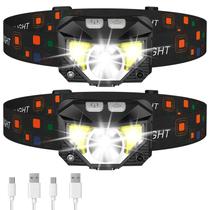 Farol LHKNL 1200 lúmens, LED ultraleve, recarregável, pacote com 2 unidades