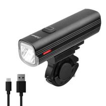 Farol Luz Dianteira 1 Led 1000 Lumens Powerbank Alumínio Bateria USB Preto