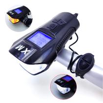 Farol Luz LED Sinalizador Para Bike Multifuncional Com Buzina e Velocímetro - XM31337 - Dylan