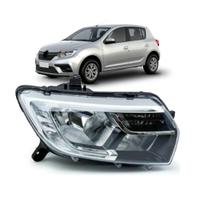 Farol manual logan sandero 2020 a 2022 com led