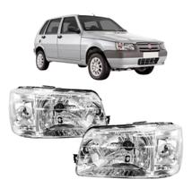 Farol Mascara Fundo Cromado Fiat Uno Mille Fiorino Pitbull 2004 2005 2006 2007 2008 2009 2010 2011 2012 2013